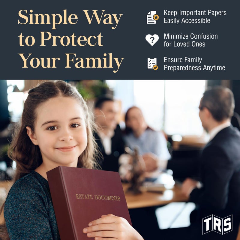 Three Ring Systems Estate Planning Binder with Pre-Labeled Tabs, 1.5-Inch Angle D Rings, Faux Leather, Bonus Sheet Protectors â€“ for Organizing Wills, Trusts, Powers of Attorney (Burgundy) - Image 4